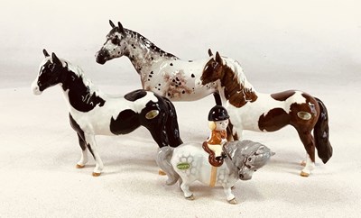 Lot 160 - BESWICK; four horse and pony figures, to...