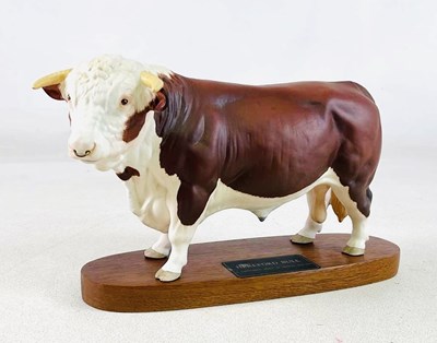 Lot 377 - BESWICK; a Hereford bull model on plinth, 20 x...