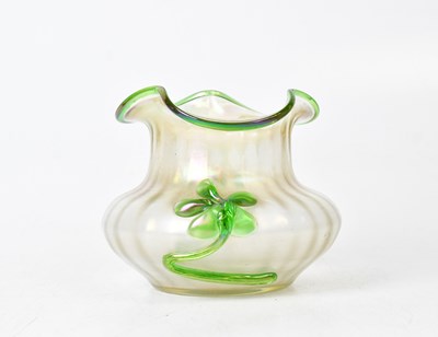 Lot 428 - A green opaline glass vase of waisted form...
