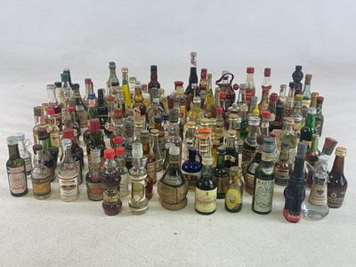 Lot 296 - MINIATURES; a quantity of miniature alcohol...