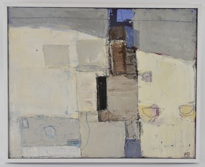 Lot 142 - ANNIE ROUSE; an abstract oil on canvas,...
