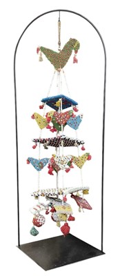 Lot 385 - A Native American beadwork wind chime,...