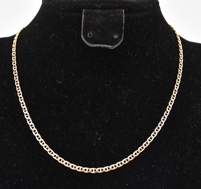 Lot 535 - A 9ct yellow gold mariner link necklace,...