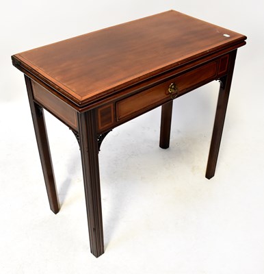 Lot 85 - A 19th century crossbanded mahogany fold-over...
