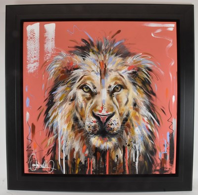 Lot 124 - SAMANTHA ELLIS; oil on canvas, 'The Mane Man',...