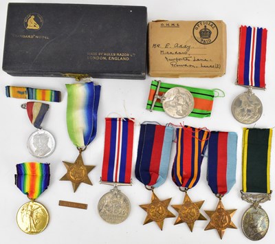 Lot 610 - A group of nine medals from the same family,...