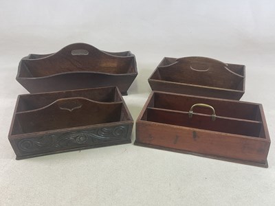 Lot 47 - Four 19th and early 20th century oak cutlery...
