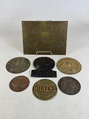 Lot 105 - A group of Fire Insurance plaques, comprising...