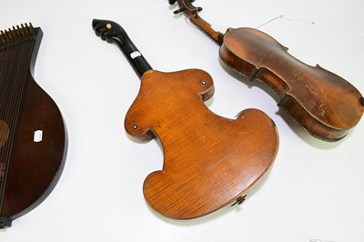 Lot 1017 - An unusual German violin/zither (bowed zither)...