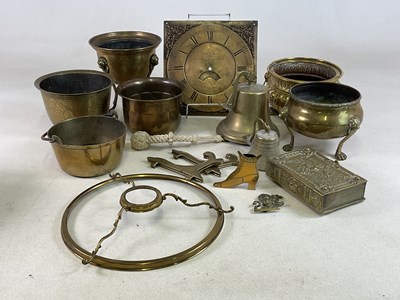 Lot 136 - A quantity of brassware items, including...