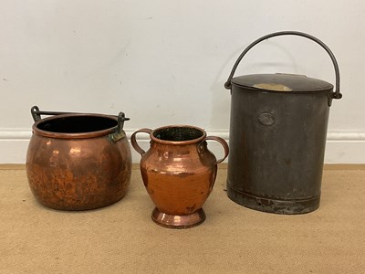 Lot 121 - A galvanised and brass ten quart cream can,...