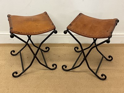 Lot 385 - A pair of mid 20th century forged metal...