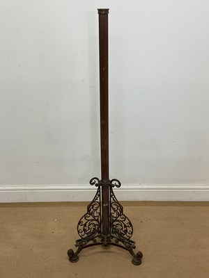 Lot 344 - A 19th century brass column floor lamp with...