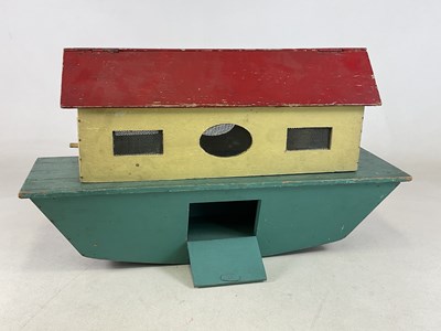 Lot 147 - A hand built wooden model of Noah's Ark,...