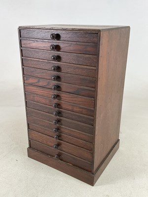 Lot 446 - An oak specimen collectors' cabinet with...