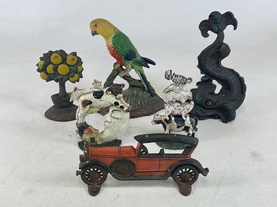 Lot 122 - Six various cast iron and painted doorstops,...