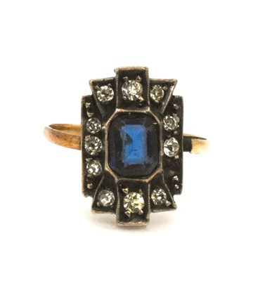 Lot 717 - A 9ct yellow gold dress ring of Art Deco...