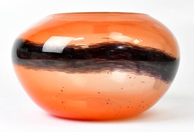 Lot 430 - GRAY-STAN; a glass bowl in orange with a bowl...