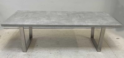 Lot 32 - A modern marble effect top dining table with...