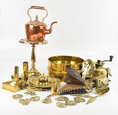 Lot 413 - A collection of Victorian and later metalware,...