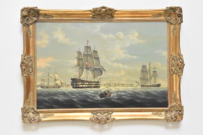 Lot 1067 - J SALMON; oil on board, 'Liverpool circa 1830',...