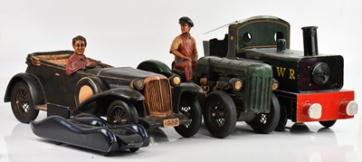 Lot 309 - A large decorative reproduction painted wood...