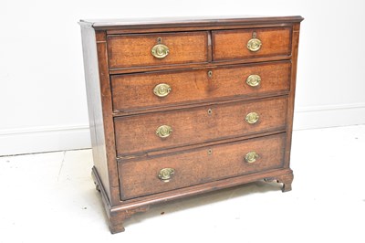 Lot 141 - A 19th century oak chest of two drawers above...