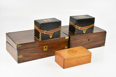 Lot 324 - A Victorian brass bound mahogany writing slope,...