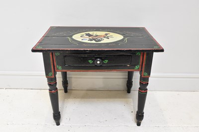 Lot 82 - A painted decorative single drawer side table,...