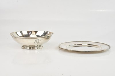 Lot 464 - A Danish white metal circular plate with three...