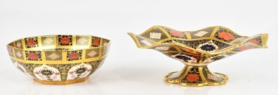 Lot 1678 - ROYAL CROWN DERBY; an Imari comport with wavy...