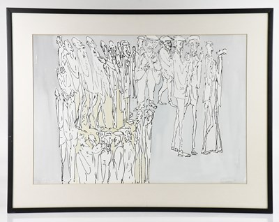 Lot 76 - JOHN THOMPSON (1924-2011); pen and ink, Group...