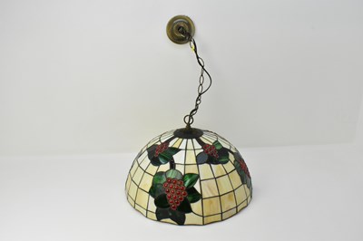Lot 122 - A large stained glass ceiling light shade in...