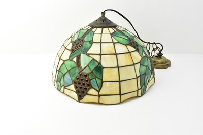 Lot 125 - A stained glass ceiling light shade in the...