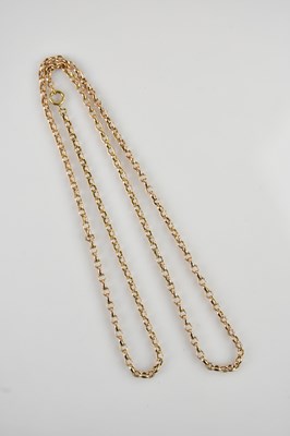 Lot 2235 - A yellow metal curb-link necklace, length...