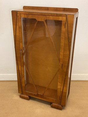 Lot 388 - An Art Deco walnut veneered glazed display...
