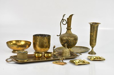 Lot 414 - A collection of Eastern brassware including a...