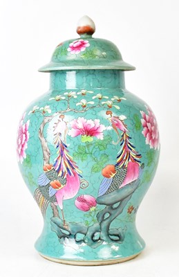 Lot 349 - A Cantonese Famille Rose ginger jar and cover...
