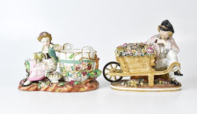 Lot 221 - JOHN BEVINGTON; a pair of porcelain figures,...