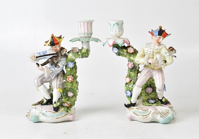 Lot 269 - SITZENDORF; a pair of porcelain figural...