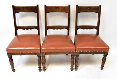 Lot 40 - A set of six early 20th century oak dining...