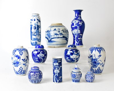 Lot 375 - Chinese blue and white ware, comprising a pair...
