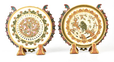 Lot 287 - ROYAL WORCESTER; a pair of porcelain Aesthetic...