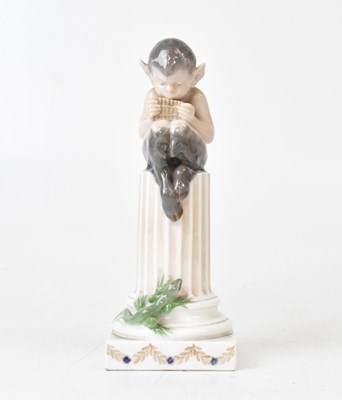 Lot 222 - ROYAL COPENHAGEN; a model 'Faun with Lizard',...