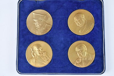 Lot 477 - JOHN PINCHES LTD; four 24ct gold on sterling...