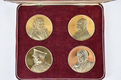 Lot 478 - JOHN PINCHES LTD; four 24ct gold on sterling...