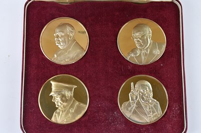 Lot 480 - JOHN PINCHES LTD; four 24ct gold on sterling...