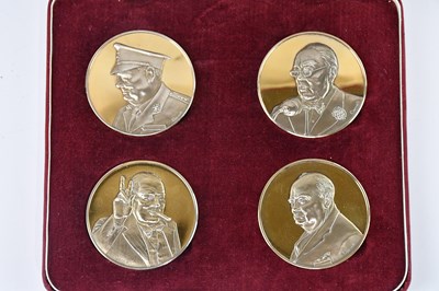 Lot 481 - JOHN PINCHES LTD; four 24ct gold on sterling...