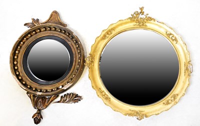 Lot 106 - A gilt framed Federal-style circular wall...