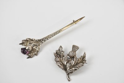 Lot 108 - Two Scottish hallmarked silver brooches,...
